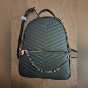 NEW ALDO dark green mid-size backpack